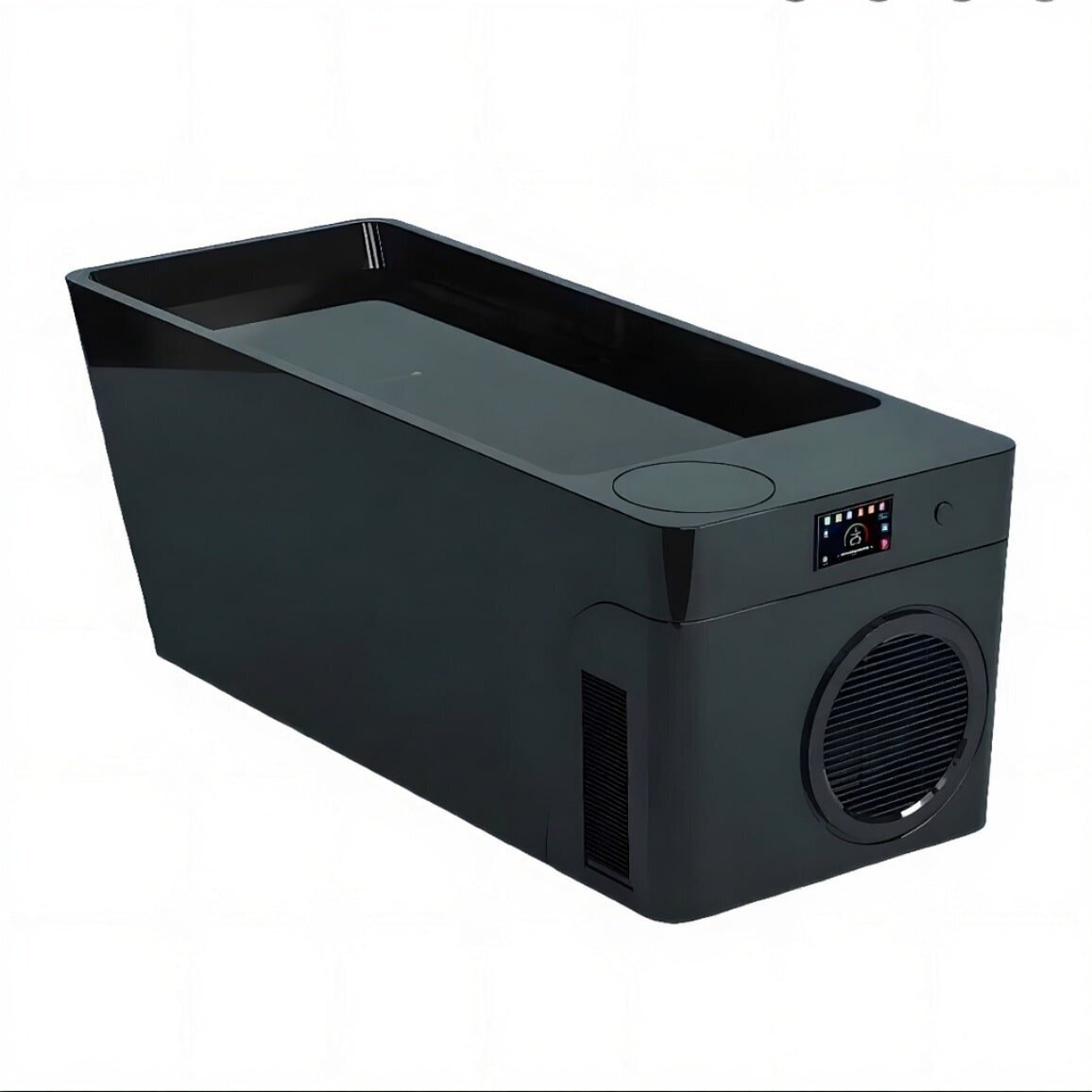 Orivon Frost Cold Plunge Tub in Black, front view
