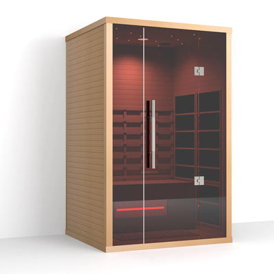 Orivon Lumin Infrared Sauna Two, front three-quarter view